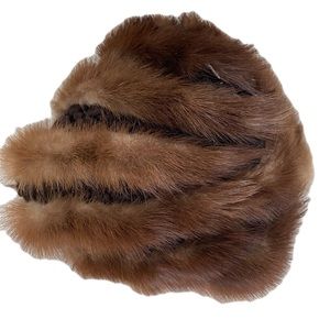 Vintage mink and knit hat